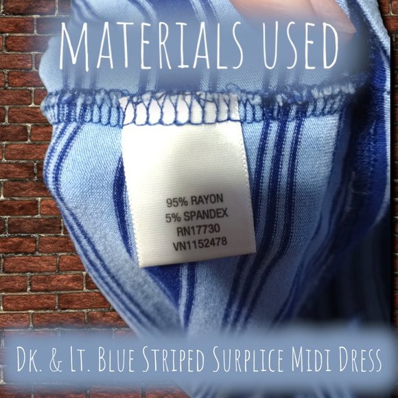 Dark & Light Blue Striped Merona Surplice Midi Dress - Picture 8 of 9